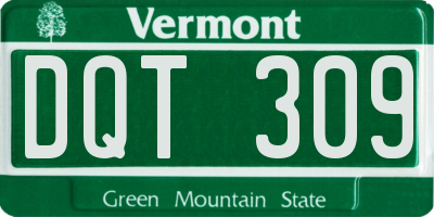 VT license plate DQT309