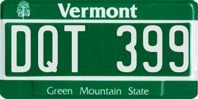 VT license plate DQT399