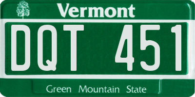 VT license plate DQT451
