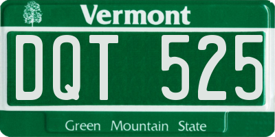 VT license plate DQT525