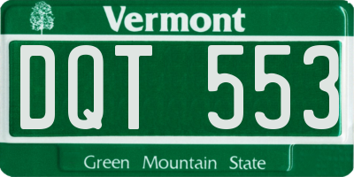 VT license plate DQT553