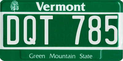 VT license plate DQT785