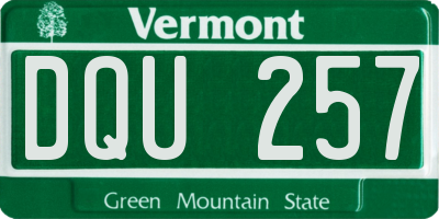 VT license plate DQU257