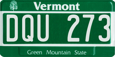 VT license plate DQU273