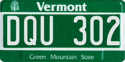 VT license plate DQU302