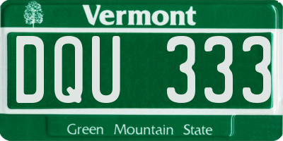 VT license plate DQU333