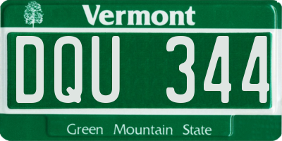 VT license plate DQU344