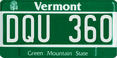 VT license plate DQU360