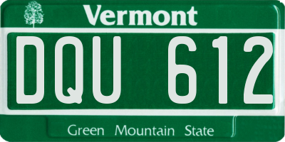 VT license plate DQU612