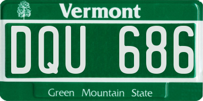 VT license plate DQU686