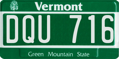 VT license plate DQU716