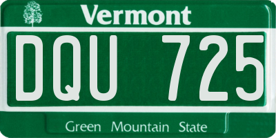 VT license plate DQU725