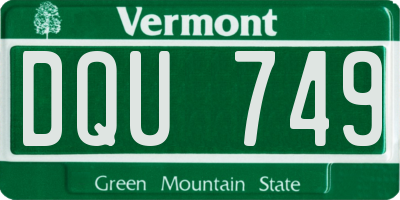 VT license plate DQU749