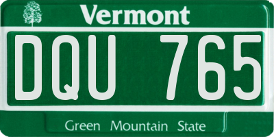 VT license plate DQU765