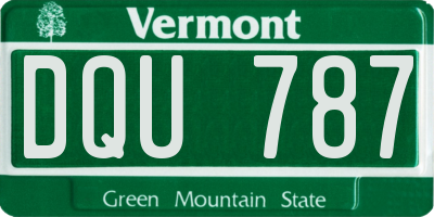 VT license plate DQU787