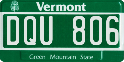 VT license plate DQU806
