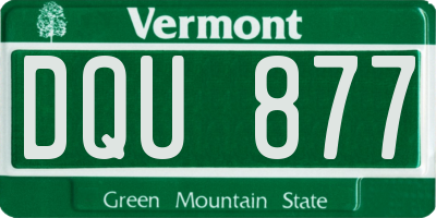 VT license plate DQU877