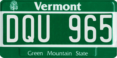 VT license plate DQU965