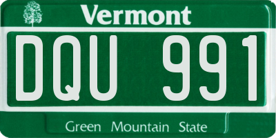 VT license plate DQU991