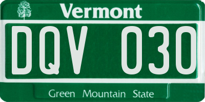 VT license plate DQV030