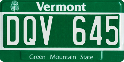 VT license plate DQV645
