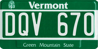 VT license plate DQV670