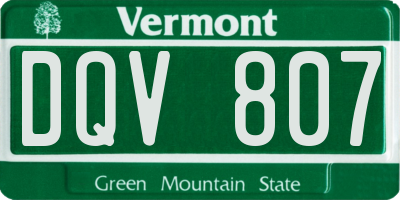 VT license plate DQV807