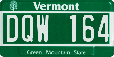 VT license plate DQW164