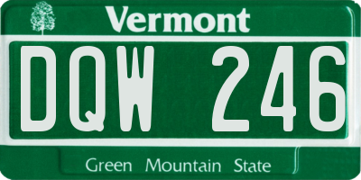 VT license plate DQW246