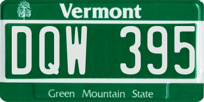 VT license plate DQW395