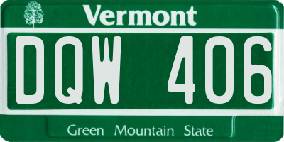 VT license plate DQW406