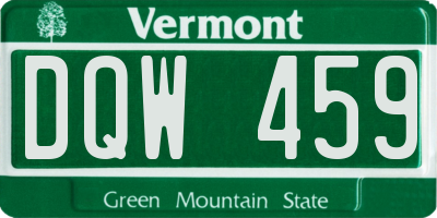VT license plate DQW459
