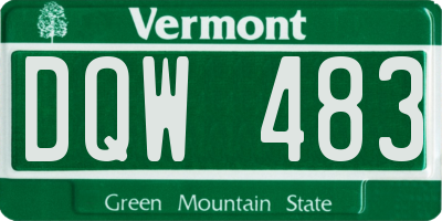 VT license plate DQW483