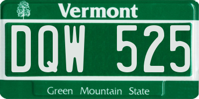 VT license plate DQW525