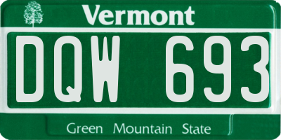 VT license plate DQW693