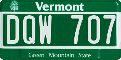 VT license plate DQW707