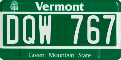 VT license plate DQW767
