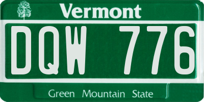 VT license plate DQW776