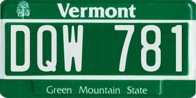 VT license plate DQW781