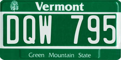 VT license plate DQW795