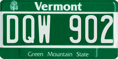 VT license plate DQW902