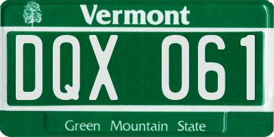 VT license plate DQX061