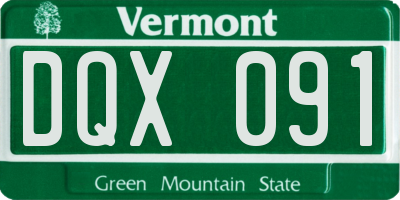 VT license plate DQX091
