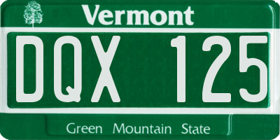 VT license plate DQX125