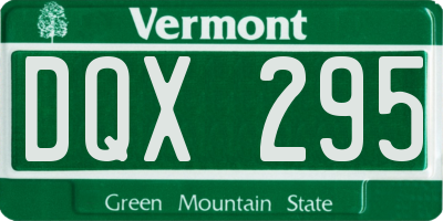 VT license plate DQX295