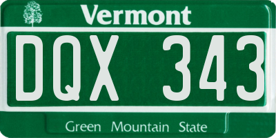 VT license plate DQX343