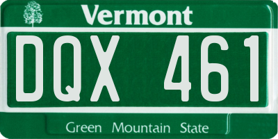 VT license plate DQX461