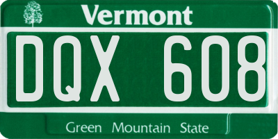 VT license plate DQX608