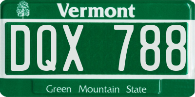 VT license plate DQX788