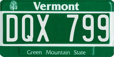 VT license plate DQX799